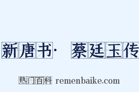 新唐书·蔡廷玉传是什么意思的图片